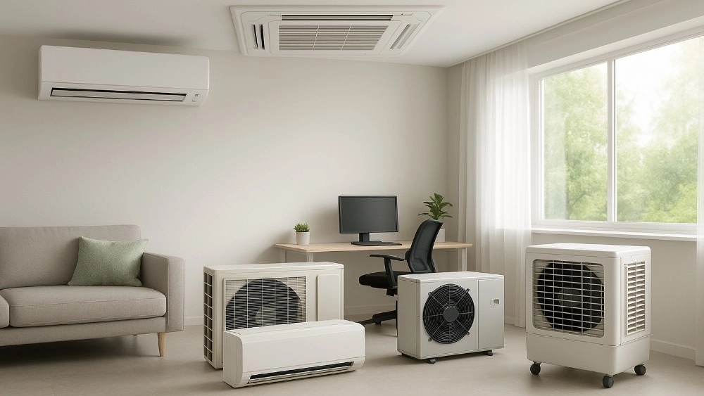 Types of cooling and heating air conditioning systems in Shiraz